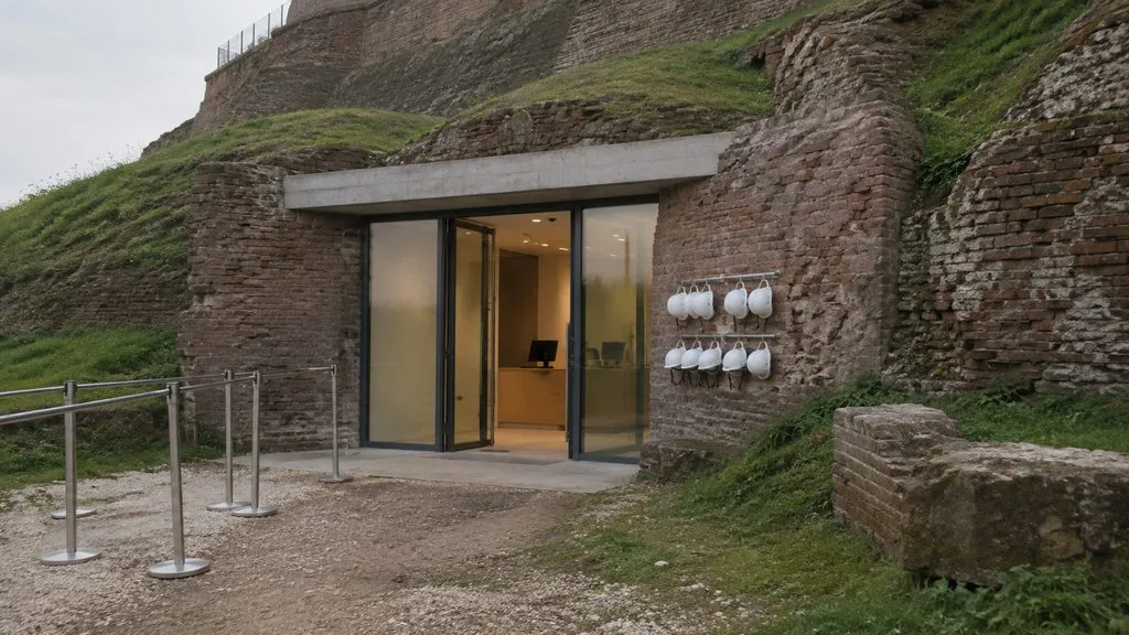 Bare brick and concrete: the marble and gold went in antiquity